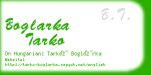 boglarka tarko business card